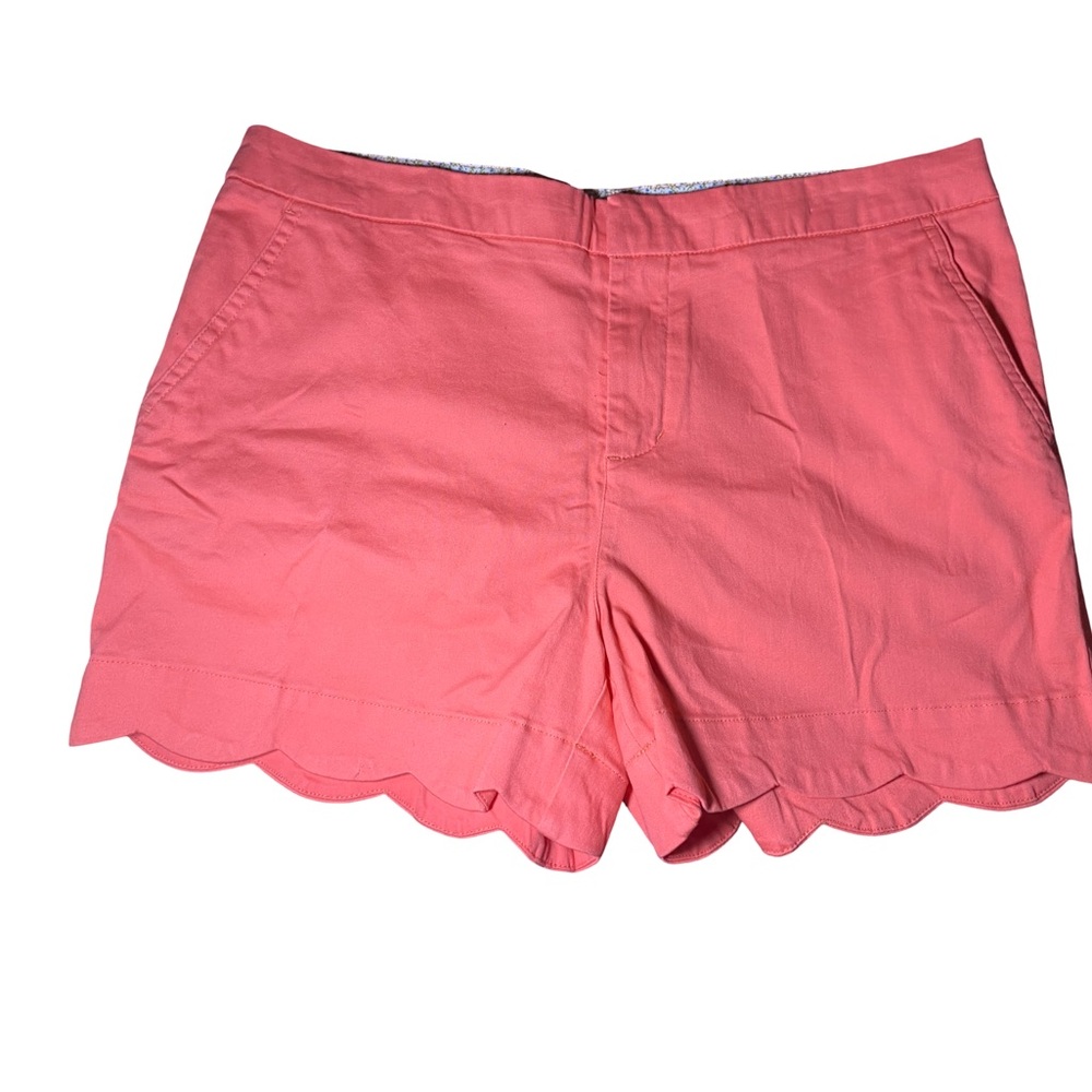Cynthia Rowley High Waist orange color Scalloped Hem Shorts